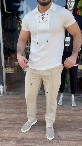 Men’s Short Sleeve Top Pants 2-Piece Set