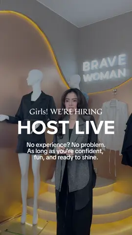 WE’RE HIRING!  Are you Comfortable in front of the camera? Love to talk, share, and engage? You might be the next Live Host we’re looking for. Requirements :  - Female - Non hijab - ⁠propotional body posture - Full time (WFO-PIK Area) - ⁠Shifting working hours  📩 Send your CV to: [bravewoman.livemanager@gmail.com] Subject: Live Host – Your Name #BRAVEWOMAN #hostlive #loker #fashion #hiringhost #infoloker #lokerjakarta #hostlivejakarta 