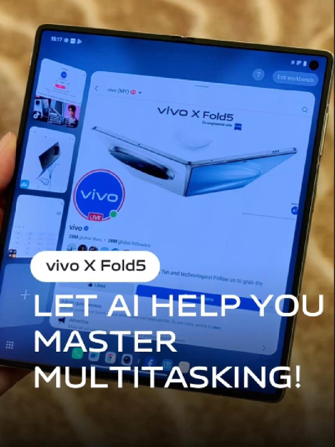 Too many things to do? vivo X Fold5 got you! 💼📱  With AI Origin Workbench, open up to 5 apps at once—multitasking master unlocked! 💪🔥 #vivoXFold5 #SoLightSoStrong #vivoMalaysia #fyp #fypp #AIOriginWorkbench #OriginWorkbench #AI #merdeka #merdeka2025 #hujan