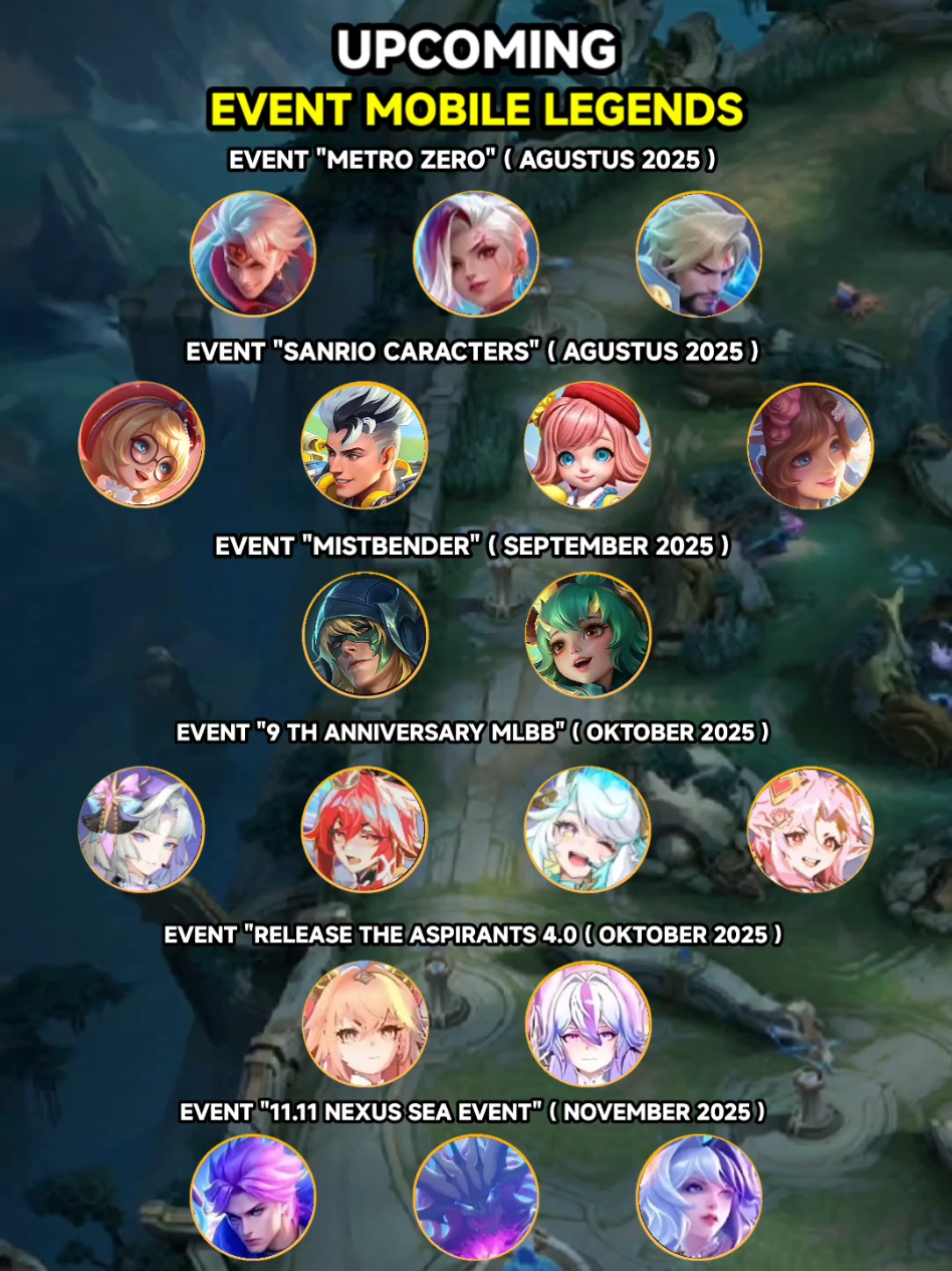#MLBB #MLBBMysticMeow  UPCOMING EVENT MLBB 2025 #mobilelegends #masukberanda #mlbbcreatorbase 