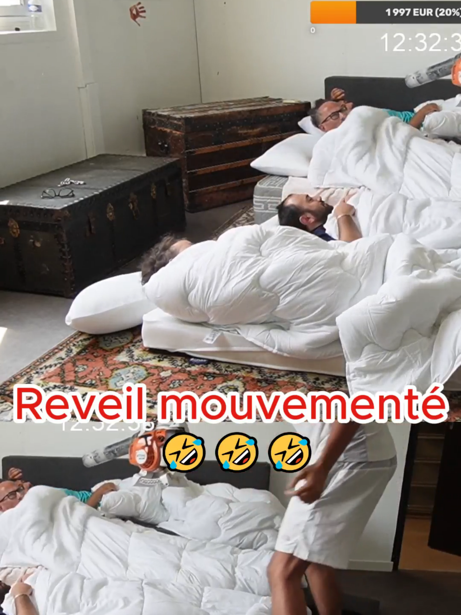 Reveil mouvementé 🤣🤣🤣#jenpormanoveclip #jeanpormanove #jeanpormanoverage #narutovie #coudoux #safine #jp #kick