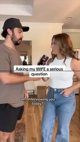 Asking my WIFE a serious question #hunteranddevin #couple #comedy #married #interview #funny #love