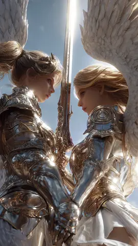 Angel army,ready to fight for God at all times.#heaven #aigenerated #faith #creed #angel #army #armor #battle #fightforgod #honor #jesus #viralvideos #foryoupage #wolink 	