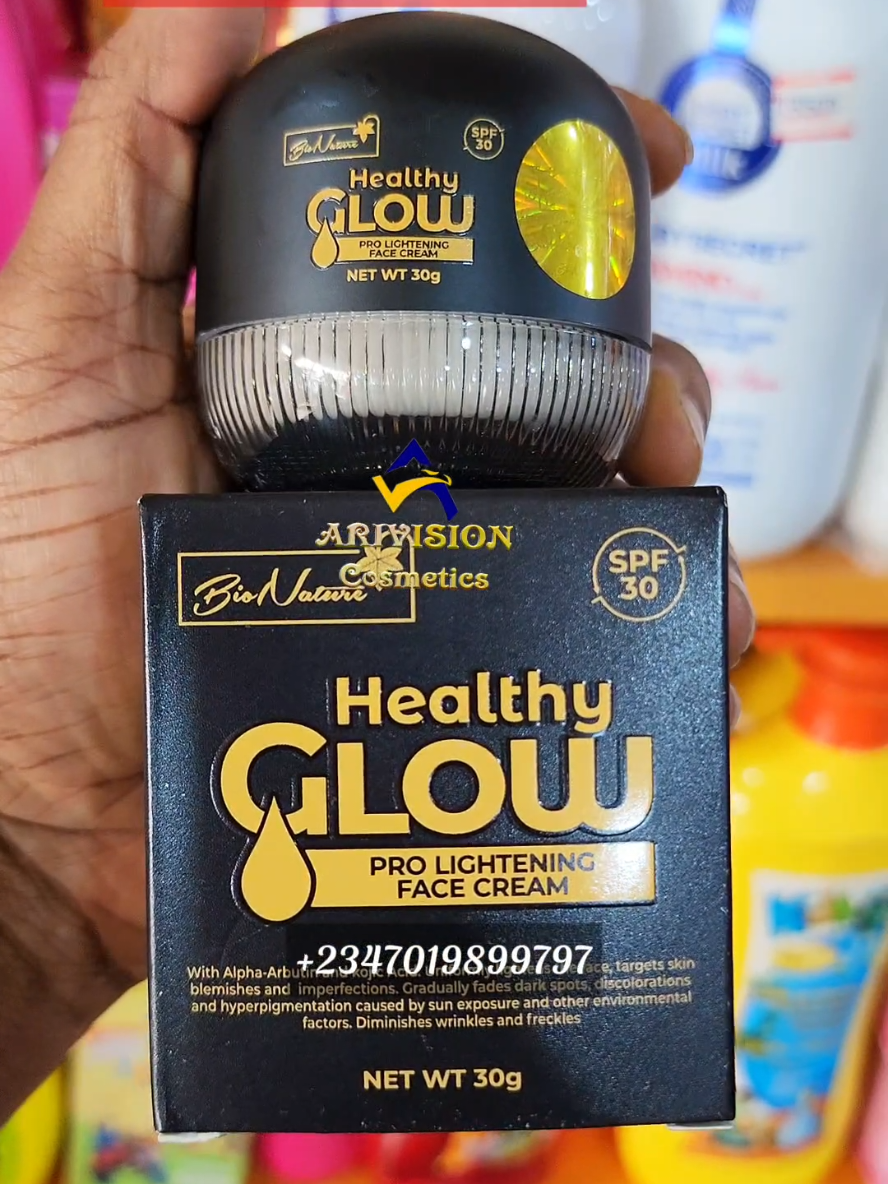 Healthy glow set Lotion : 12500naira Bath : 12000naira Face cream : 8500naira . #arivisioncosmetics #healthyglow #lighteningskincarecombo #skincarestore #cosmeticsinlagos 
