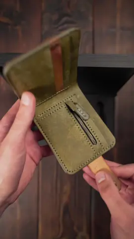 Replying to @iambathwater0902 handcrafted leather wallet. #leathercraft #SmallBusiness #giftidea #leathertok #DIY #leatherwallet 