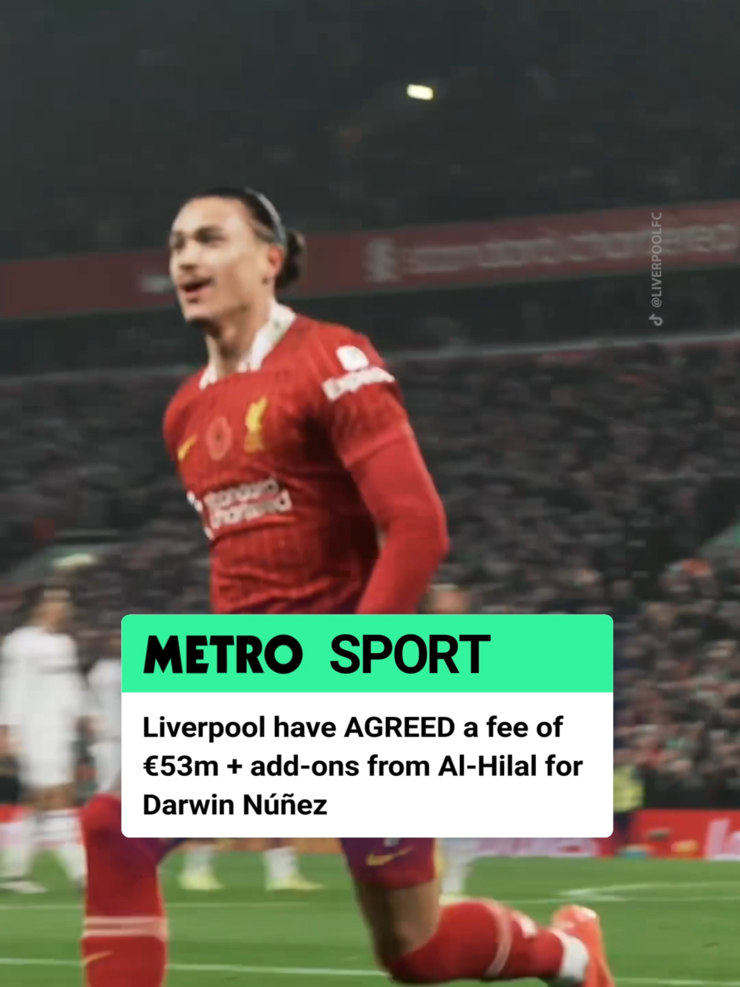 Núñez is on his way out 👀 Liverpool have agreed a fee worth €53m + add-ons for Darwin Núñez from Al-Hilal. The Uruguayan is finalising his personal terms with the Saudi Pro League side, and is open to the move! #darwin #darwinnuñez #nunez #darwinnunez #liverpoolfc #liverpool #lfc #ynwa #PremierLeague #epl #alhilal #saudi #saudifootball #saudiproleague #spl #transfers #transfernews #transferupdate #footballtransfers #footbal #footballtiktok #footballnews #metro #metrosport #metrosportuk #fabrizioromano