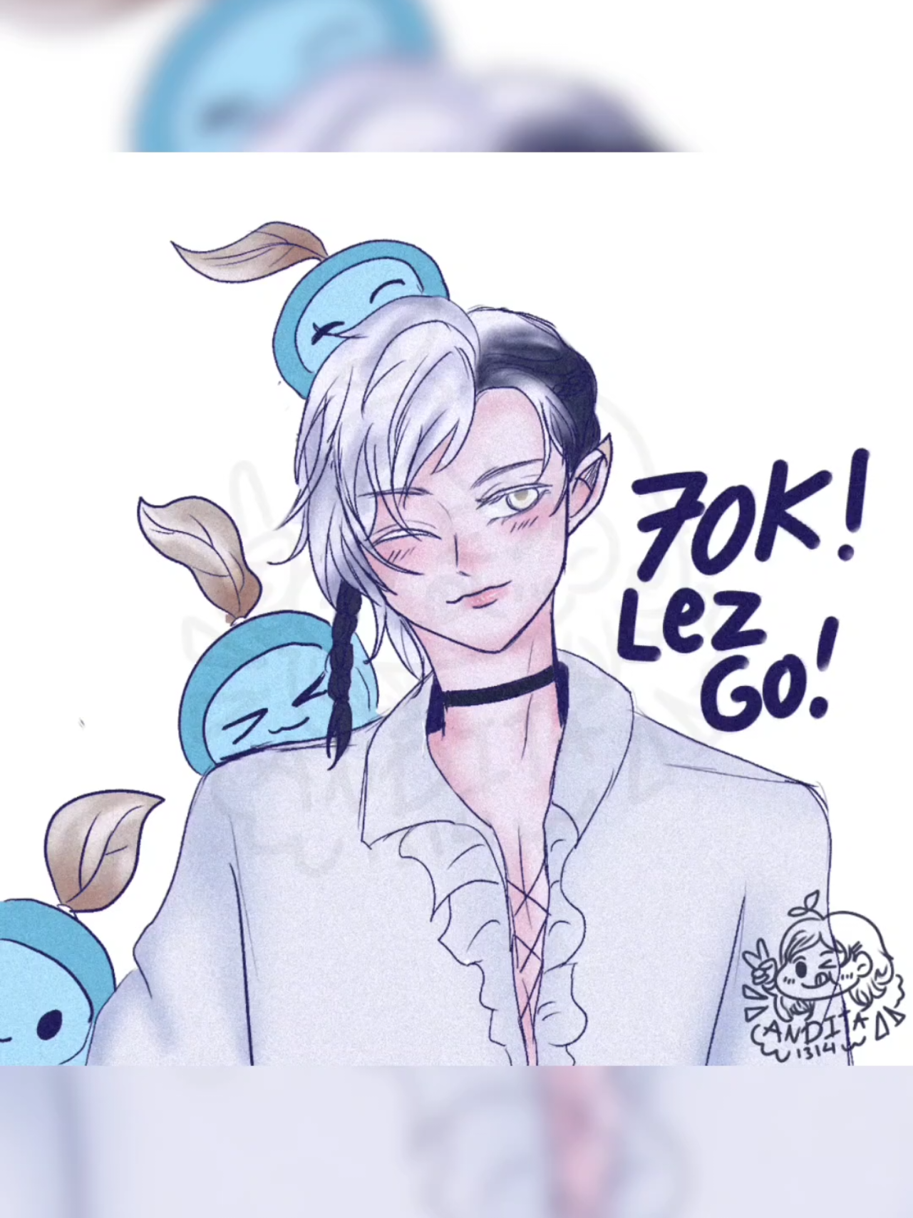 quick draw of #cassianfloros because finally he got 70k sub 🌿✨️ #fanart #avallum #cassian #vtuber #fsp_en #ikemen #digitalart #digitaldrawing #illustration #illustrator #artist #artmoots #dewdrops