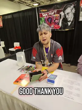 *repost* the ever so talented Sam haft #fyp #hazbinhotel #hellaverse #comiccon #autograph 