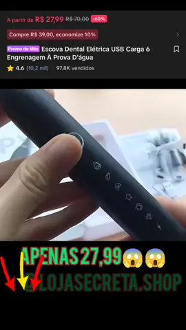 A escova que tá bombando no TikTok chegou com TUDO! 😱🪥 6 modos de vibração, carregamento USB e ainda é à prova d’água! Limpeza profunda, sensação de dente liso de verdade! Chega de escova manual que não limpa nada... Testei e aprovei — o custo-benefício é surreal 🔥 👉 Garanta a sua agora e sinta a diferença no primeiro uso! #escovaeletrica #higienebucal #cuidadoscomavida #achadinhos #dentesbrancos #tiktokshop #viral #escovadedente #cuidadopessoal  #creatorsearchinsights 