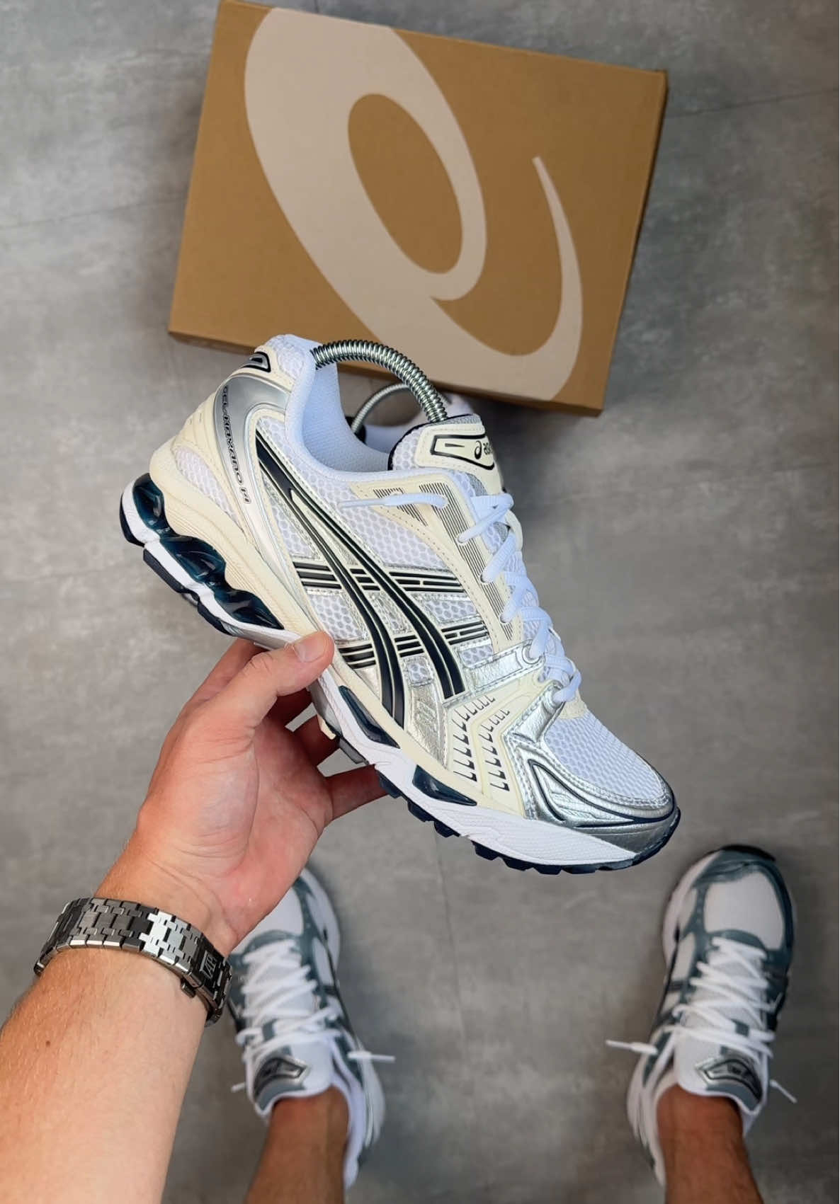 ASICS Gel-Kayano 14 White Mightnight Navy🌌 #fashion #mensfashion #asics #gelkayano14 #otsneakerz #exclusive 