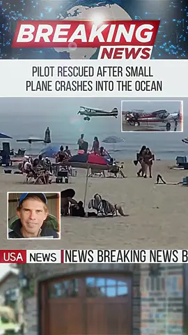 A small plane towing a banner landed in the ocean off a crowded beach.#news #breakingnews #tiktok #USA #fyppppppppppppppppppppppp #foryou #fyp