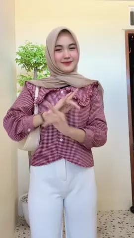 gemeyyy sekali atasan ini😆🫰🏻💋 #blouse #blousemurah #inspiration #atasanwanita #murah #murahbanget #merah #motifkotak #crop 