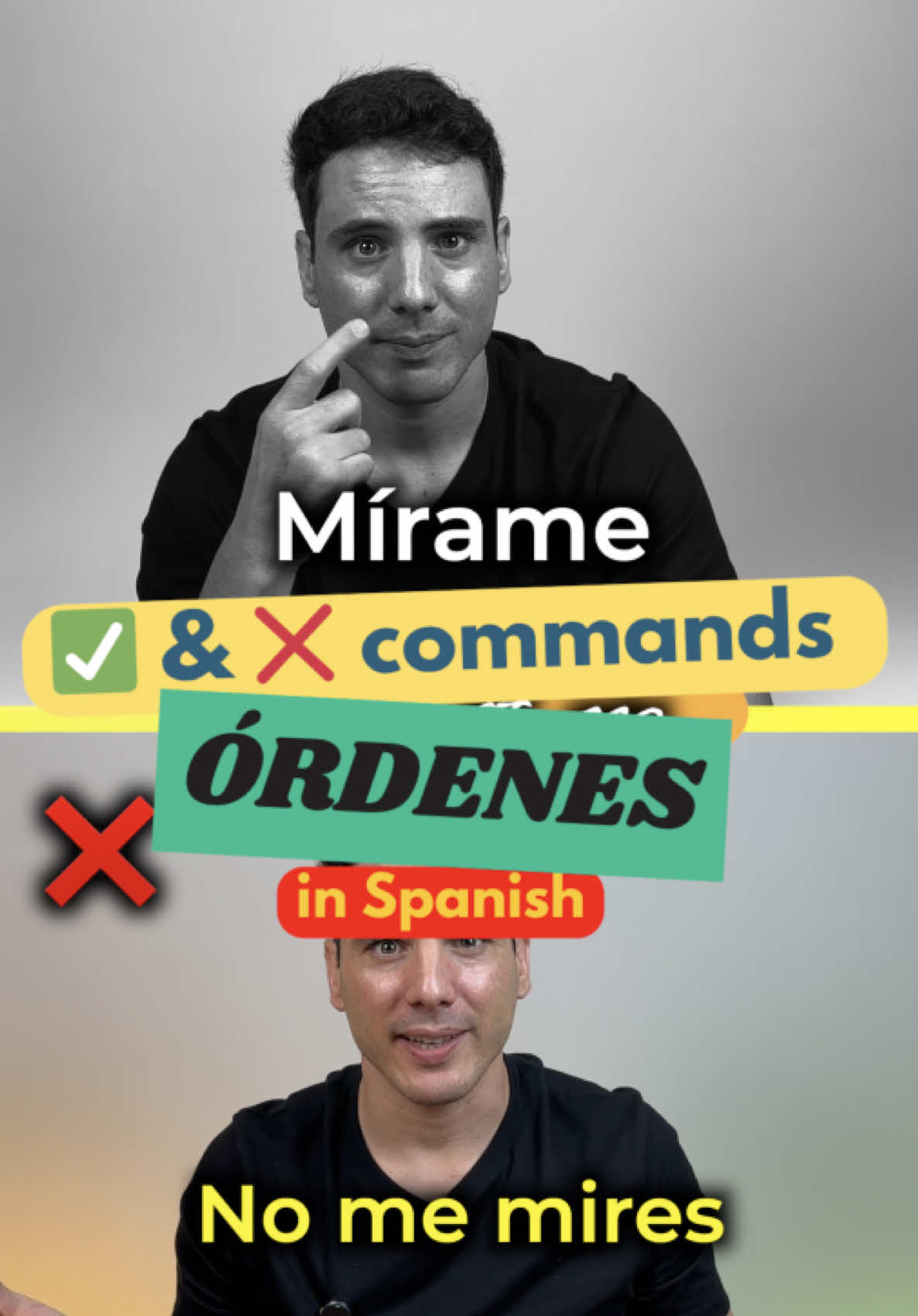✅❌ Useful Spanish commands 🫡 Practica el imperativo con estas órdenes del día a día 👍 👀¡Mucho ojo! Porque las ordenes en positivo y negativo se forman de forma diferente.  ⬇️ Practica dejando alguna orden positiva y negativa en los comentarios y te diré si es correcta ✅👌 #learnspanish  #imparaspagnolo #spanishvocabulary #spanishteacher #spanishlanguage   #spanishforbeginners #spanish #spain #spanishwithton  Learn Spanish for real life - Aprende español para la vida real 🚀