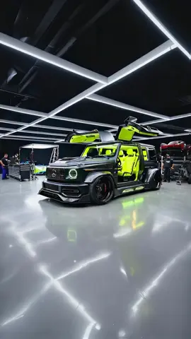 This G-Wagon didn’t pull up… it landed. Forged black. Neon guts. Gullwing doors. You’ve never seen one like this.  #GWagon #CustomG63 #WidebodyG #CarTok #ModifiedCars #SlammedSUV #LuxuryBuild #GullwingDoors #NeonInterior #AutoFlex #DreamGarage #TuningCulture #TikTokCars #CarContent #BuiltNotBought