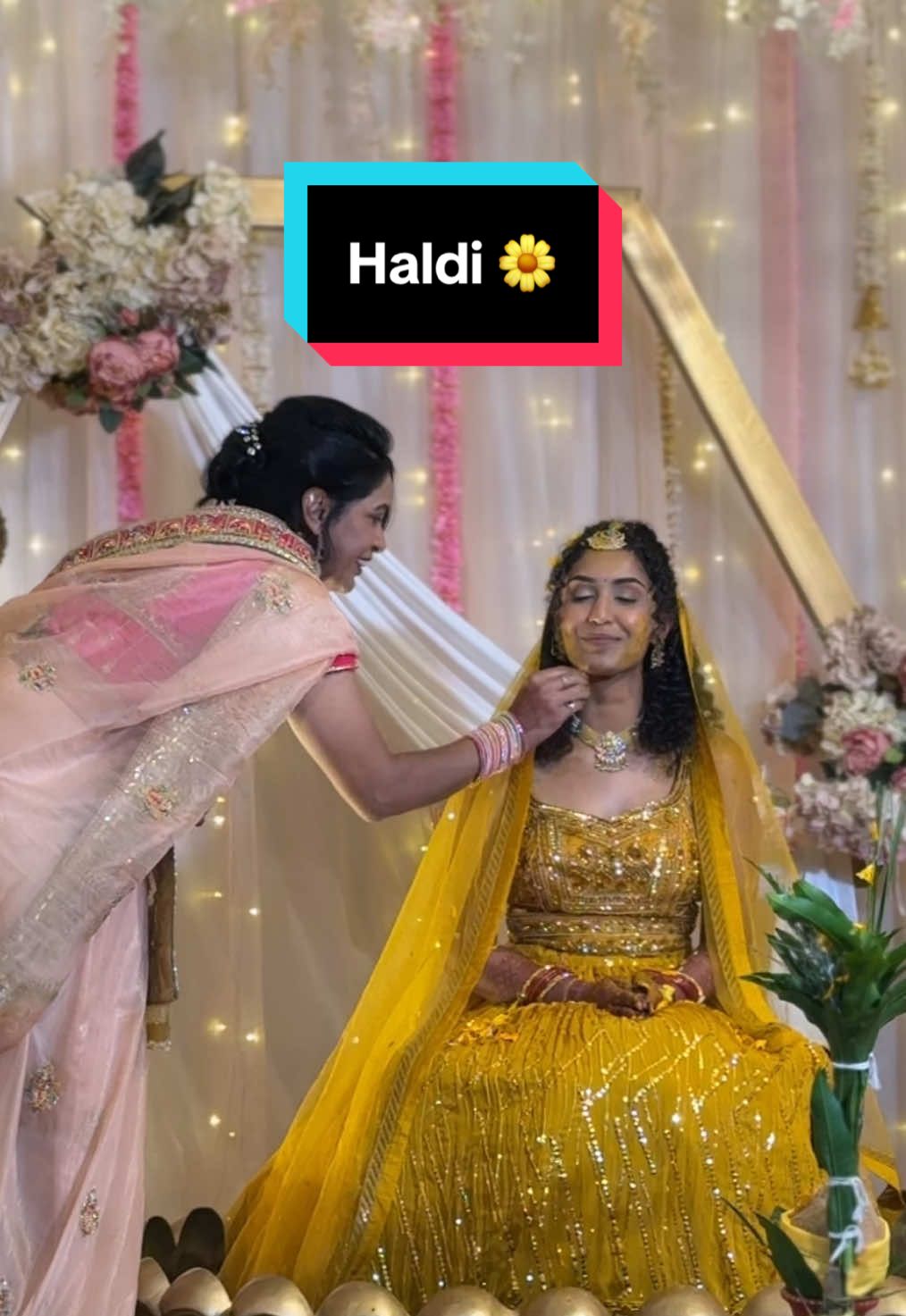 Surrounded by loved ones 🌸My personal videographer @S H R U T Y is not in the shots 👀 #haldi #wedding #mauritius🇲🇺 