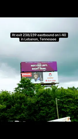 WE’RE NOT FAR LEFT. WE’RE RIGHT HERE! 💙(add your own explative for a bit of fun). Crowd-sourced the funds to place this billboard on 1-40 eastbound at exit 238 / 239 in Lebanon, Tennessee! The Wilson County - TN Fair kicks off next week and we are ready for about 1 Million eyeballs to see this and perhaps some people enticed enough to get to know us beyond the lies spewed by the far-right. 💙💪🤠  We still need volunteers for the fair booth so tap the 🔗 and sign up for a shift!  #notfarleft #democrats #tennessee #wilsoncounty #mtjuliet #tndp #lebanon #bluedot #watertown #localelectionsmatter #vote #lfg #fliptnblue #wilsoncountydems #wilsoncountydemocrats #maga #maha #wakeup #woke #lovepeople #united #snowflake #liberals #liberallunatics #farleft #farleftlunatics #fyp #foryoupage #trending #viral #billboard #tnpolitics #marshablackburn #marshamarshamarsha #dearrepublicans #republicans #conservatives #theright 