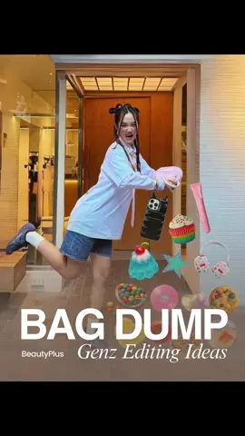 Wanna make those viral bag dump pics? Here’s how to do it in BeautyPlus — super easy and aesthetic 😍📱 #bagdump #spilledbag #bagspill #photoinspo #photoedit #photoidea #photoideas #photoediting