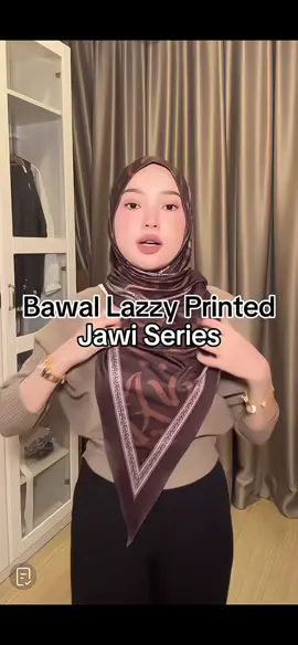 🛍️ Beli sini@isfara gladys ♡ Bawal Lazzy Printed Jawi Series 🎀 #bawalinstant #ieratajudin #hijabstyle #hijabtutorial #tudungjawi 