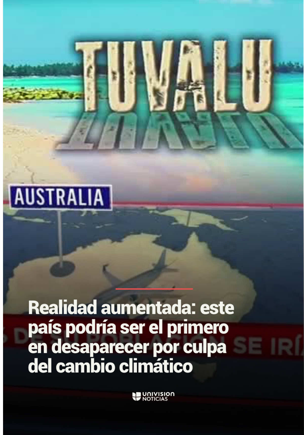 🇹🇻 En realidad aumentada: este país podría ser el primero en desaparecer por culpa del cambio climático. Tuvalu es un pequeño país ubicado en el Pacífico que muy pronto podría convertirse en el primero en desaparecer a causa del aumento del nivel del mar provocado por el cambio climático. Te contamos cuál es la situación en la isla y los retos que enfrentan sus habitantes. Informa @Elián Zidán.  📺 Más del Noticiero Univision a las 6:30pm/5:30C y Edición Nocturna a las 11:30pm/10:30C. #cambioclimático #país #Australia #Pacífico #Tuvalu #climatechange #medioambiente #Uninoticias #UnivisionNoticias