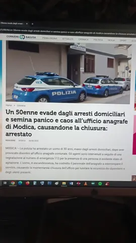 Un 50enne evade dagli arresti domiciliari e semina panico e caos all’ufficio anagrafe di Modica, causandone la chiusura: arrestato #corrierediragusa  #modica  #polizia 
