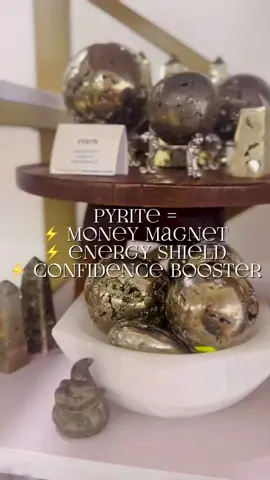 Golden, bold, and anything but basic—Pyrite is your go-to for calling in abundance, confidence, and serious protection. 💰✨ Known as Fool’s Gold, this powerhouse crystal helps you stay grounded while leveling up. Whether you're manifesting wealth or shielding your energy, Pyrite’s got your back. Shop this must-have stone now at ascendgetlifted.com🔮 • • • #salem #salemma #salemmassachusetts #pyrite #crystals #crystal #crystalproperties #foryou #ascend #ascendsalem #reels 