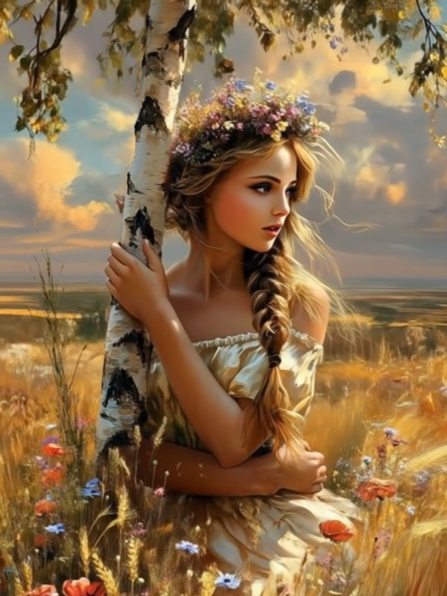 Birch 🍃 Берёзонька 🍃 #Aleftina_13 #Miravi #birch #берёзонька #relax_music #beautiful_girl #ai_beautiful_girl #Fantasy #