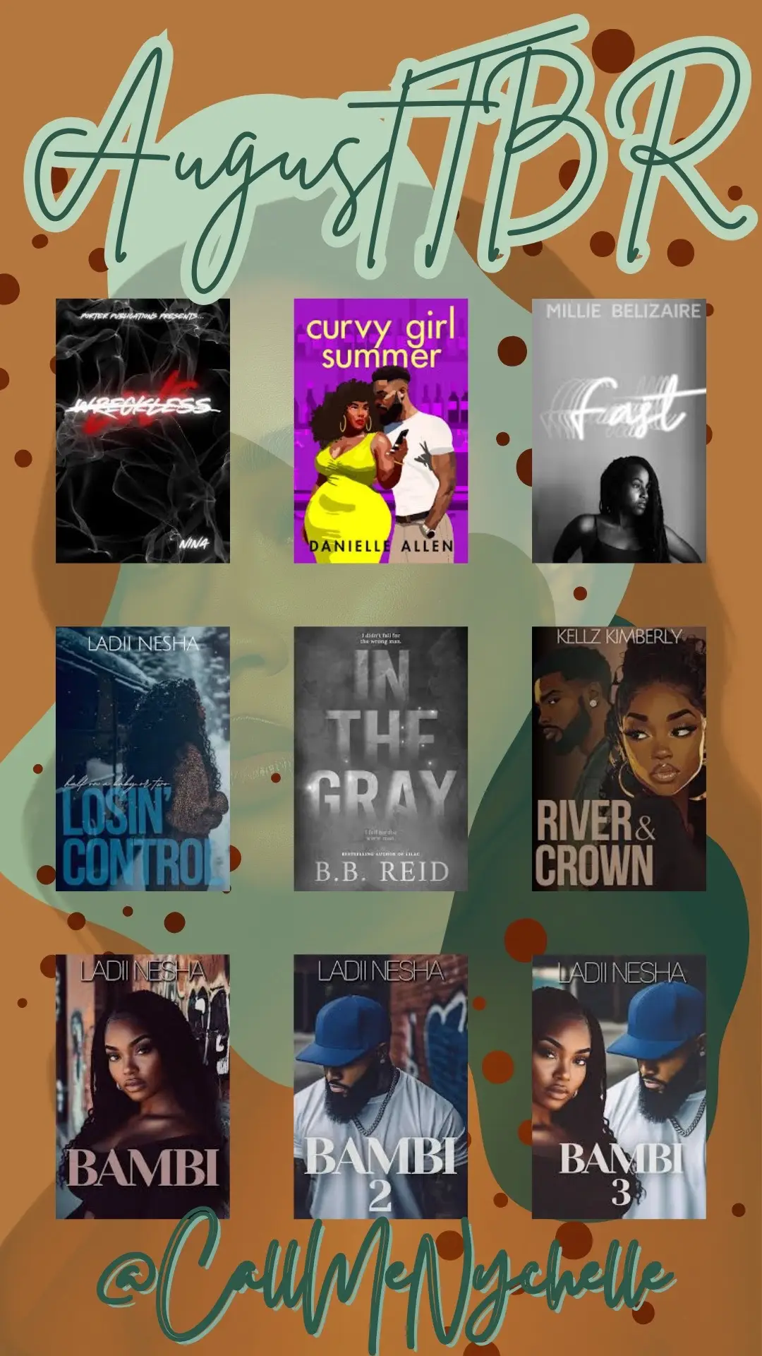 Here’s what I think I’ll read in August, but we all know how that goes 😅 What’s on your TBR? 👇🏽 #AugustTBR #BookTok #CallMeNychelleReads #BlackGirlReads #TBRList #MonthlyReads #ReadingGoals #BookishGirlies #blackbooktok #blackafbooktok #booktok 