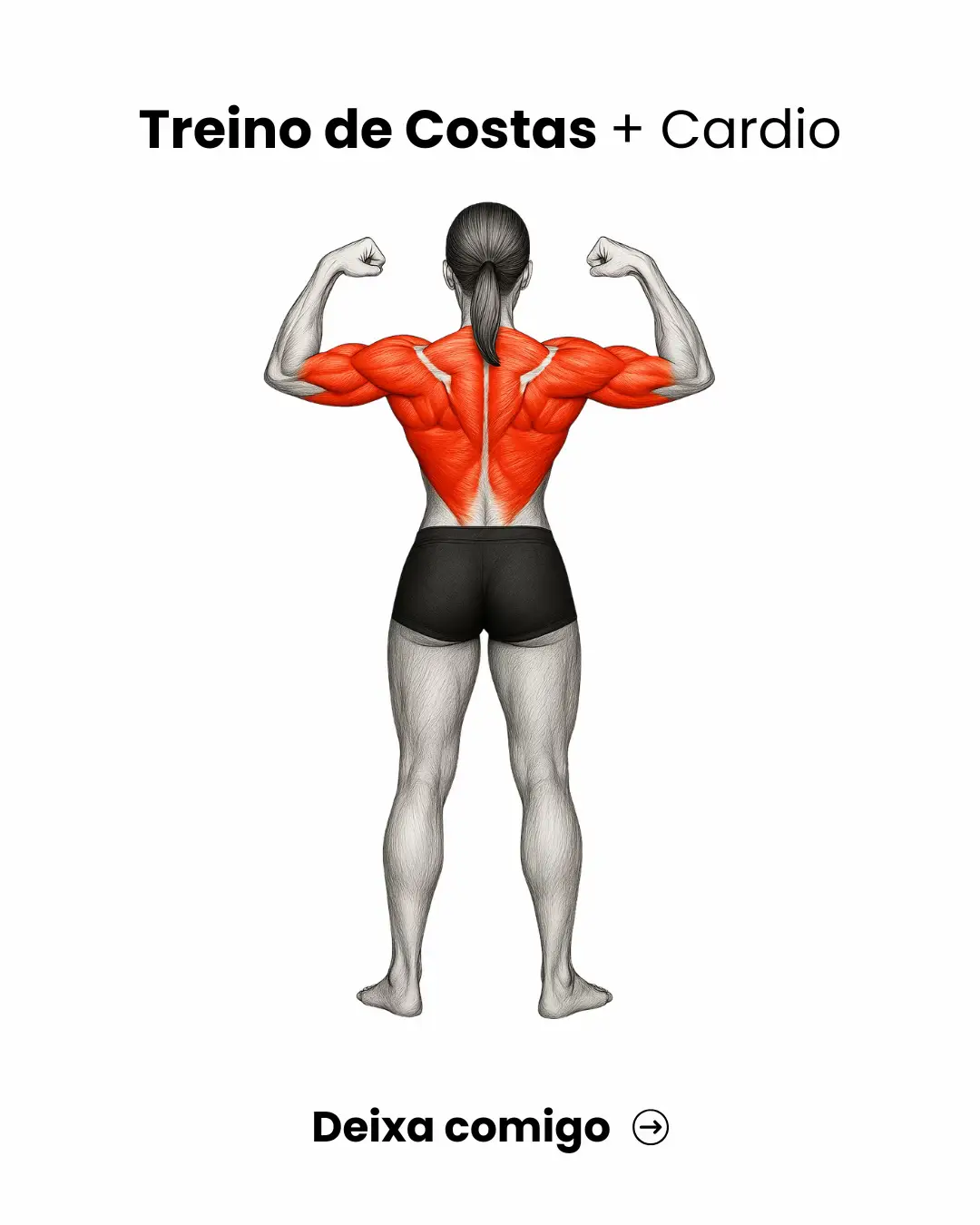 Remada unilateral 3x12  Puxada aberta 2x12 - 2x10 ⬆️ Remada supinada sentada 3x12  Remada com corda + Bíceps neutro com halter 3x15 + 12  Melhor cardio pra queimar no final 🔥 #treinofeminino #treino #musculação #Fitness #fit 