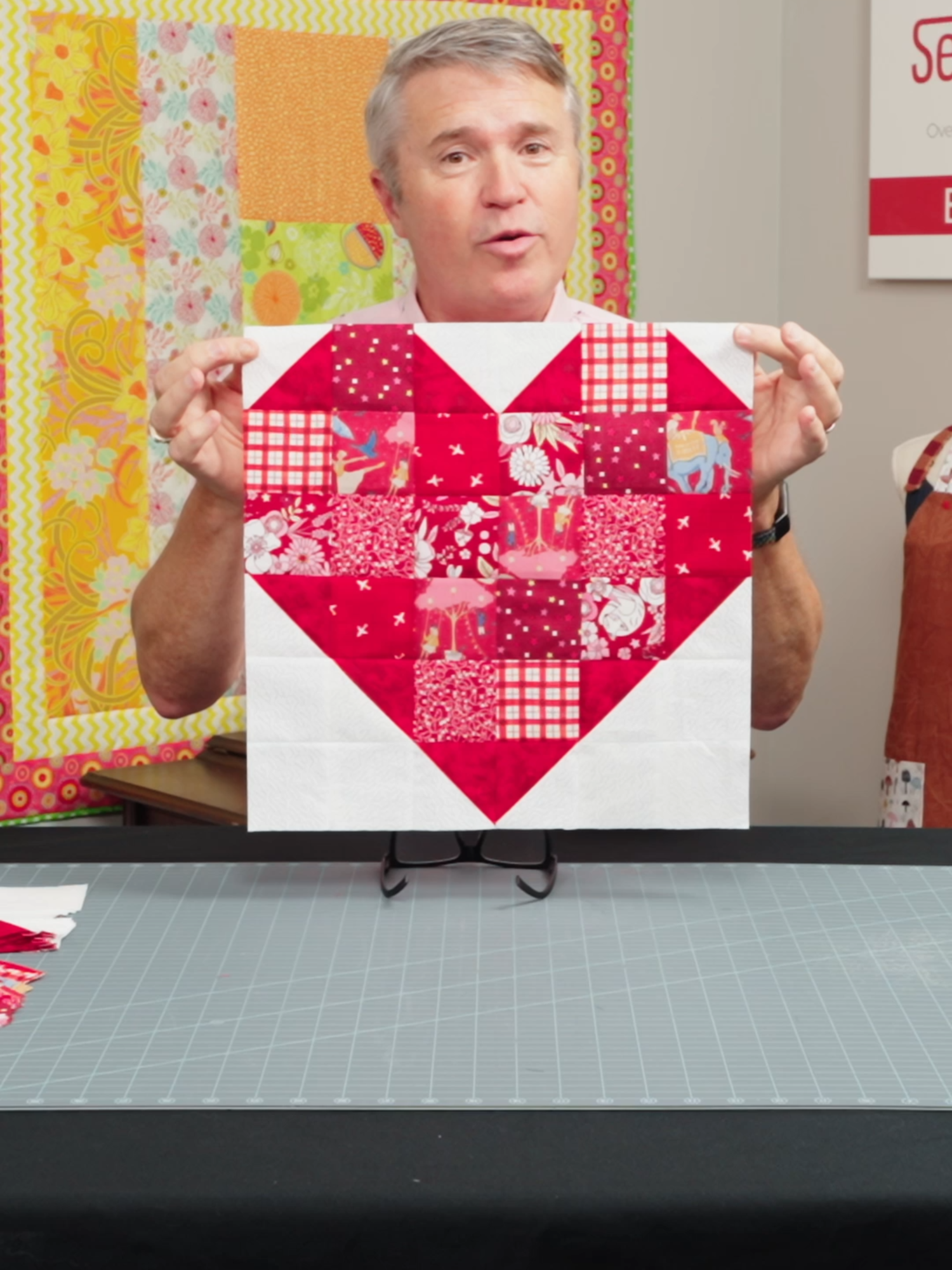 Turn those fabric scraps into something sweet! ❤️ This is a super fun and easy tutorial for a scrappy heart square quilt block. It's the perfect way to bust your stash and add some love to your projects! #ScrappyQuilt #HeartQuiltBlock #ScrapBuster #QuiltingTutorial #SewingProject #QuiltingTips #DIY #quiltersoftiktok #fyp