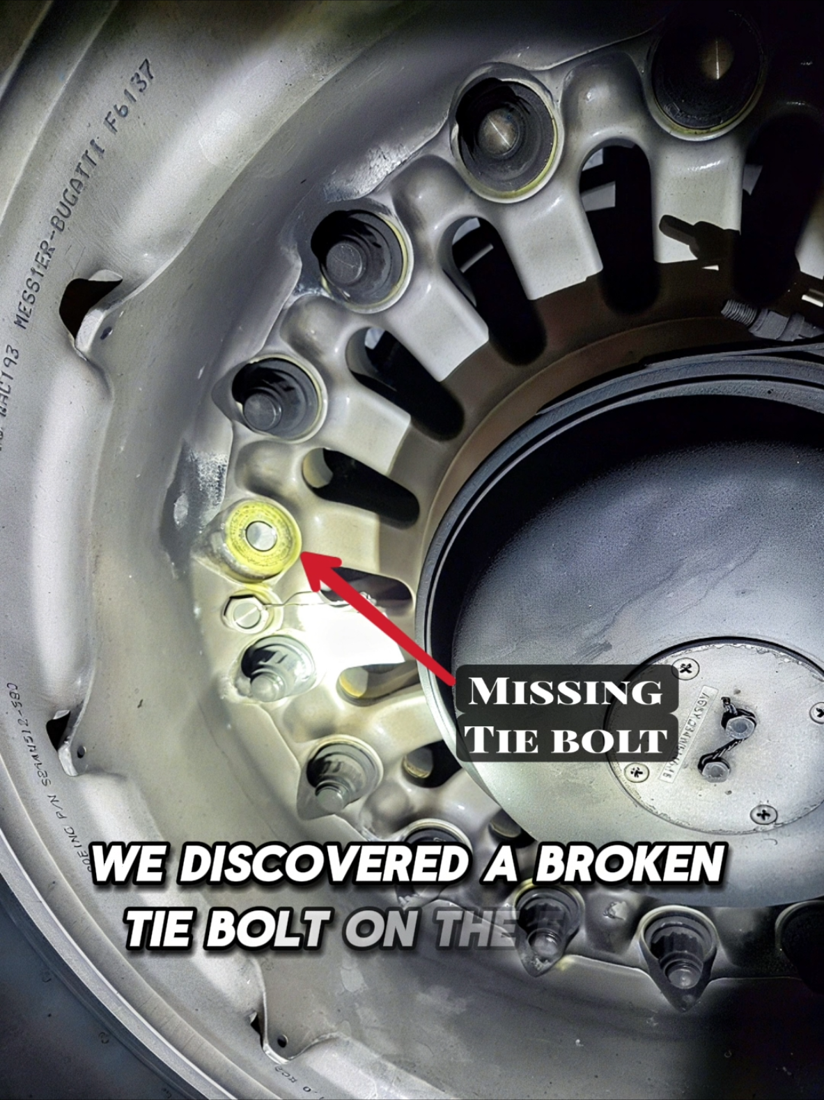 Here's a look at the thick tie bolt on the main gear wheel hub assembly. During the walk-around, I found the front end broken. Removed the wheel for a full inspection as per MEL, took out the backend, and dispatched the aircraft.  This tie bolt weighs more than your phone.. roughly 500–600g. #aircraftengineer #Aviation #avgeek #Airbus #b787 