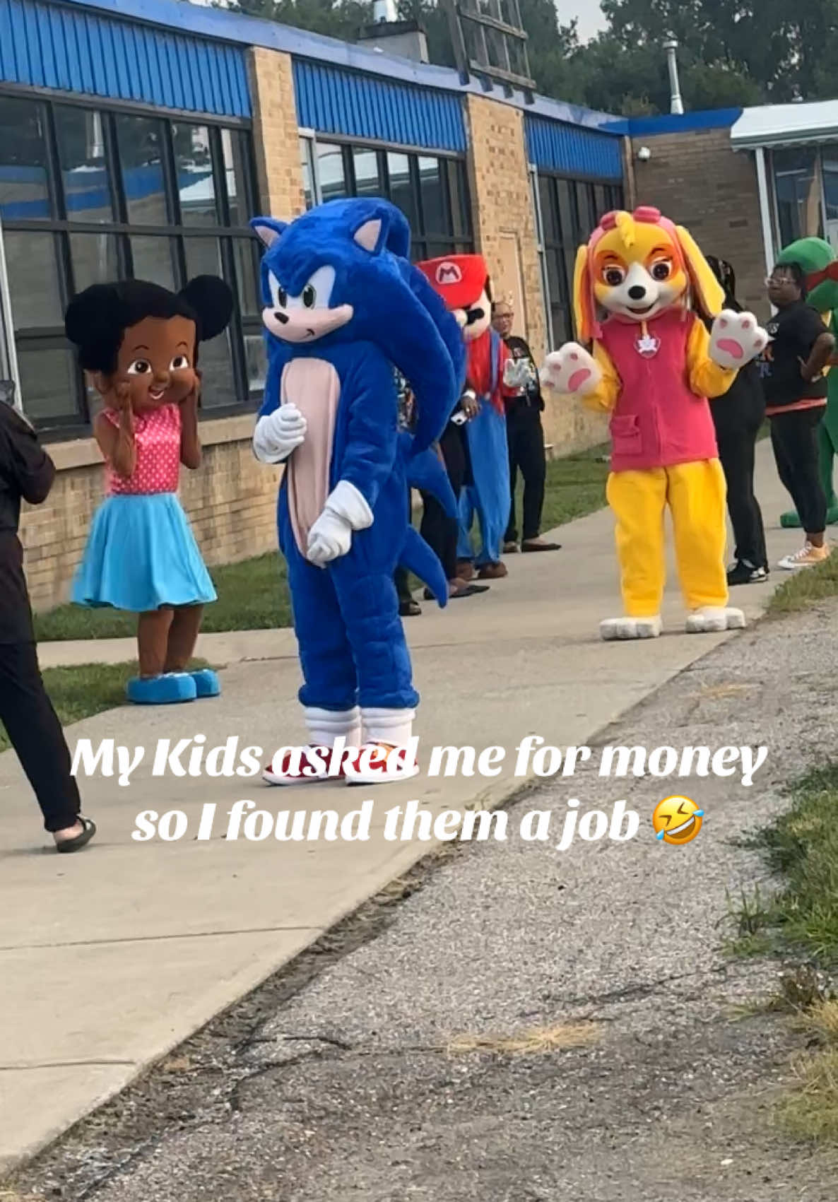 We work for money! 😂 my kids gig for the day! #job #graciecorner #pawpatrol #sonic 