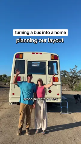 Bus build part 5🚌💭 Planning our layout!  #busbuild #diyrenovation #skoolieconversion #vanbuild #homerenovation 