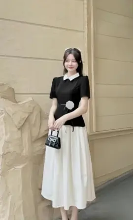 CÓ TÁCH LẺ - Set áo peplum cổ sơ mi phối kèm chân váy xếp ly midi chất vintex tuyết mưa phù hợp đi chơi, đi làm, đi tiệc#xuhuongtiktok #thinhhanh #capcutamor #comedia #capcutvelocity 