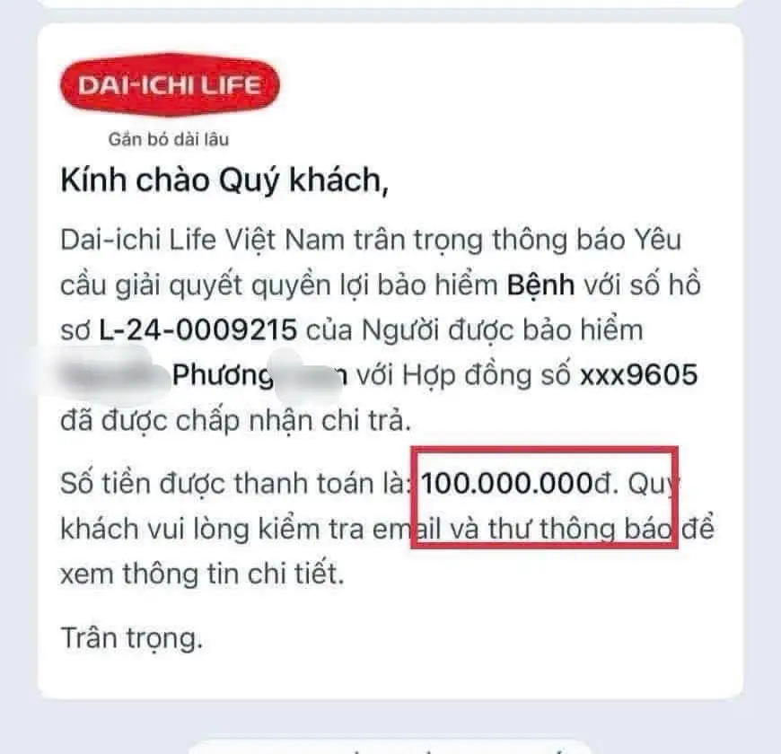 Đây là một trong số những khách hàng được chi trả thực tế từ công ty bảo hiểm Daiichi Life Việt Nam, Thủy gửi cả nhà làm tư liệu tham khảo trước khi tìm hiểu bảo hiểm các bên nhé #daiichi #DaiichiLife #lethuybaohiem #baohiemmevabe #ungthu #baohiemnhantho