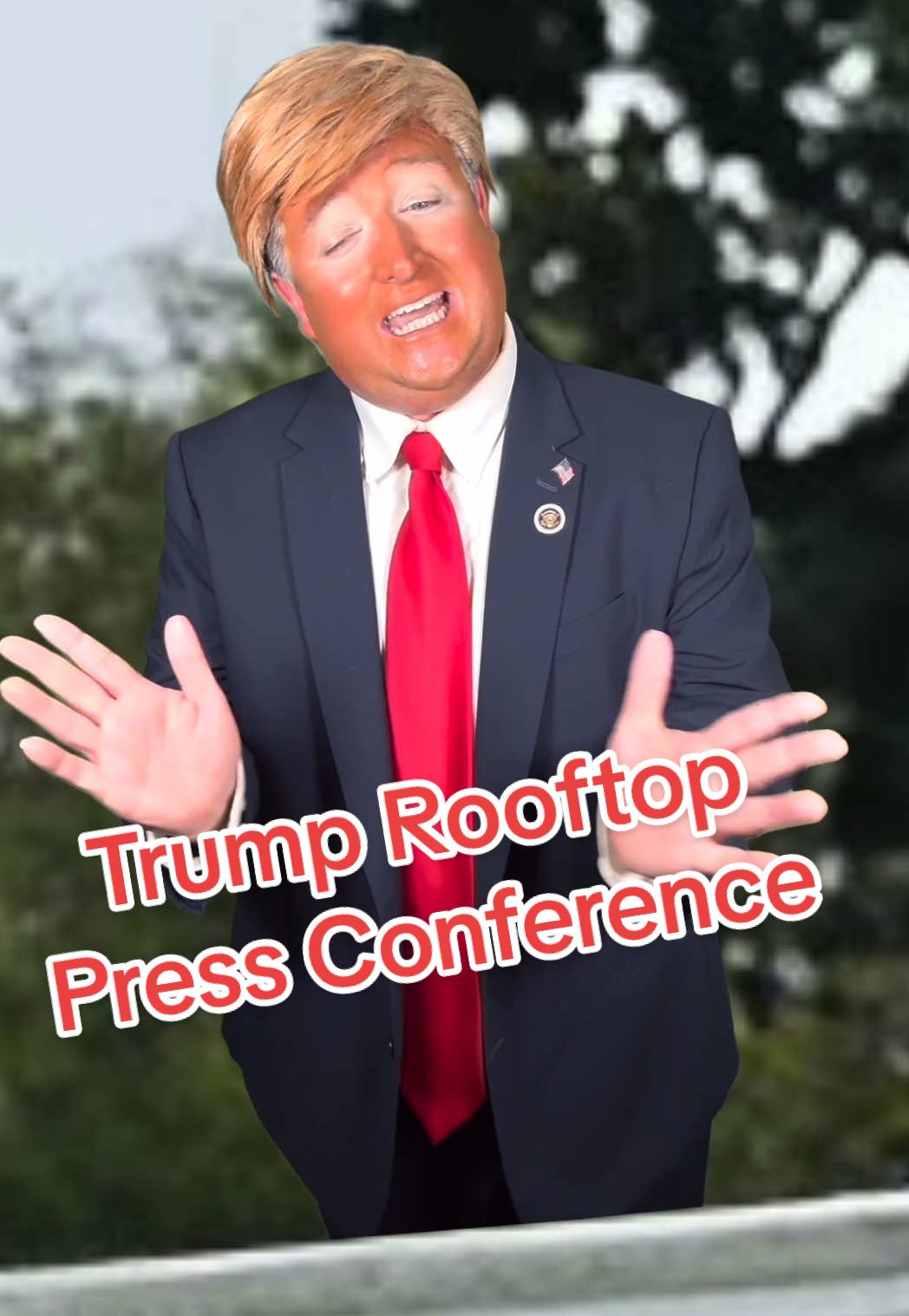 BREAKING: #Trump holds rooftop press conference at the #WhiteHouse. Says the views are tremendous 😂 #donaldtrump #fyp 