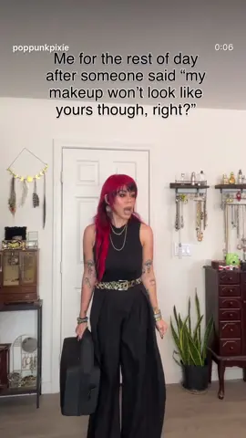 No, our interaction is definitely not playing on a loop in my head 💀 #altlatina #altstylist #makeupartist #muahumor #vegasmakeupartist #alternative #altmakeup 