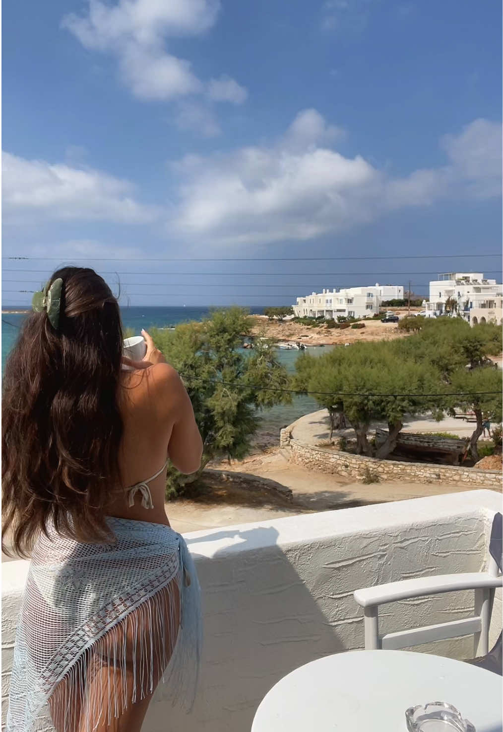 Greece slow mornings ☕️ 🩵#paros #greece #mykonos #Summer #europe #summer 