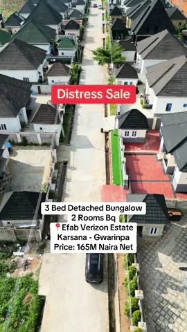 Distress Sale | 3 Bedroom Detached Bungalow | 2 Rooms Bq | Location: Efab Verizon Estate, Karsana - Gwarinpa | 165M Naira Net | Brokers fee applies | Dm or Call for Inquiries 08181624267,08075606353