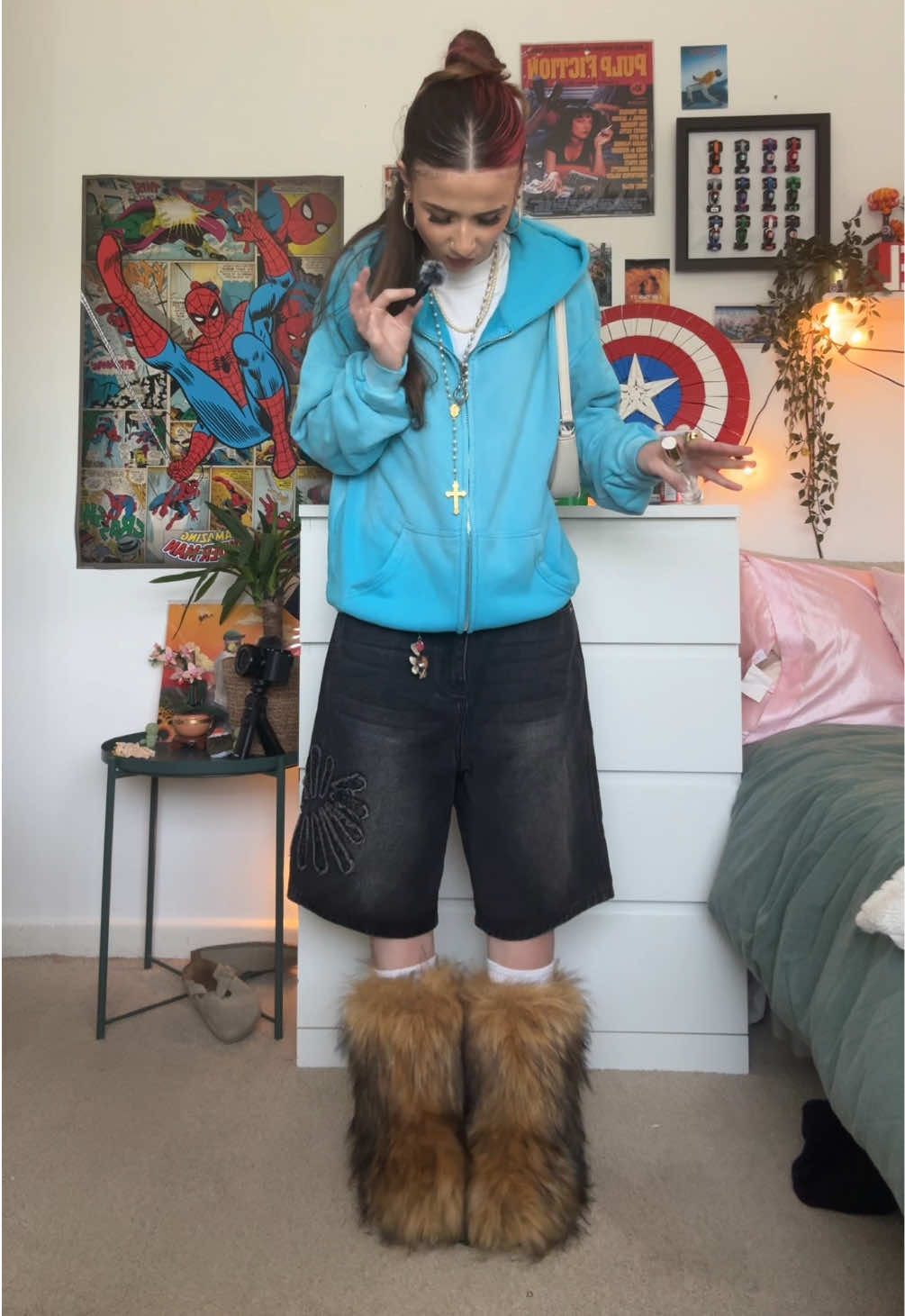 i feel like the green jacket would have been better.. IDK #fyp #fitcheck #OOTD 