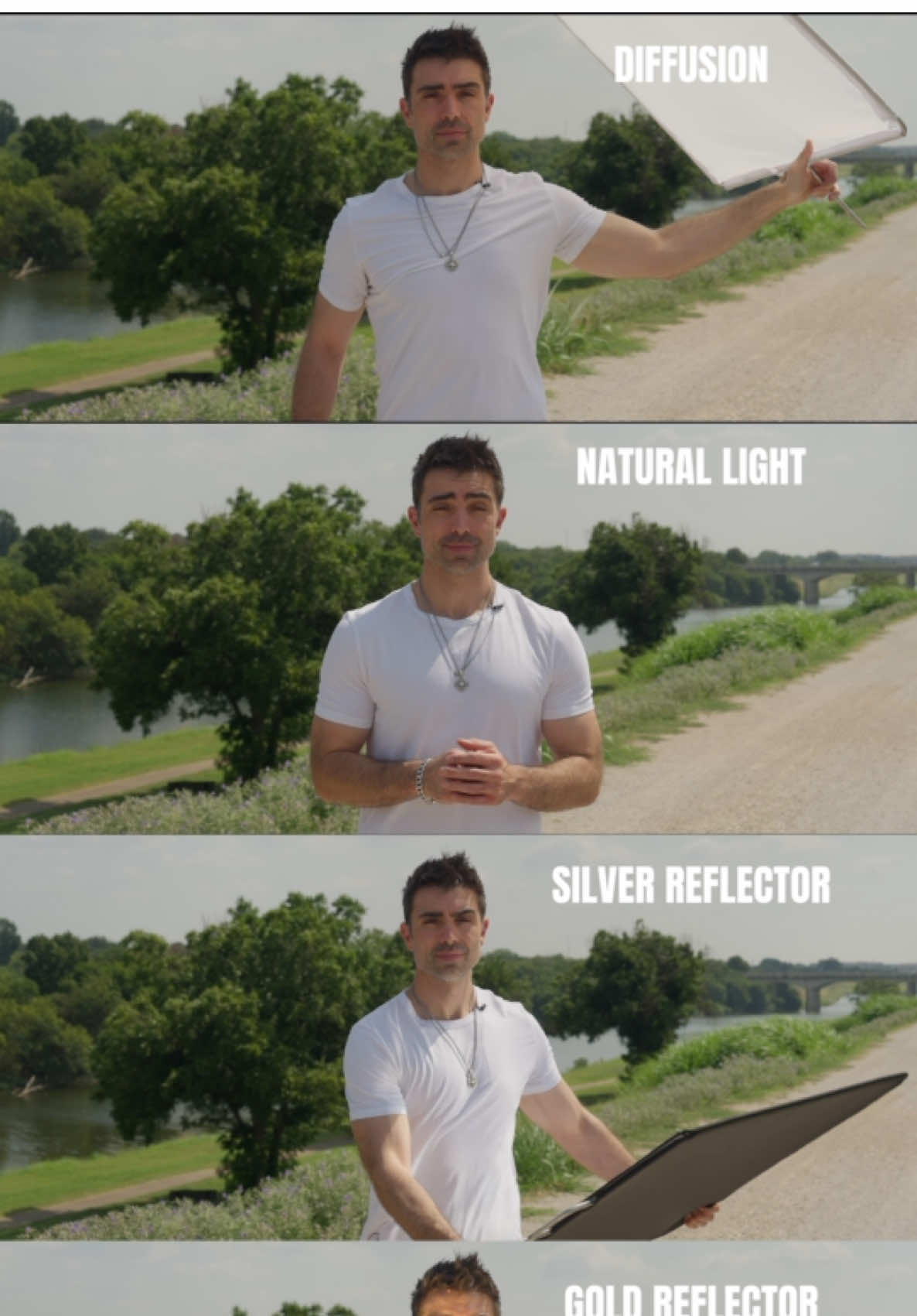 Natural light ≠ perfect light ☀️ Here’s why pro filmmakers always bring modifiers outdoors: ✨ Diffusion = soft skin ⚡️ Silver = contrast pop 🔥 Gold = instant warmth Don’t leave your look up to the sun. Control the vibe. #fyp #cinematic #contentcreator #cinematicvideo #filmmakingtips #contentcreation #lightingtips #videotips #ceomindset 