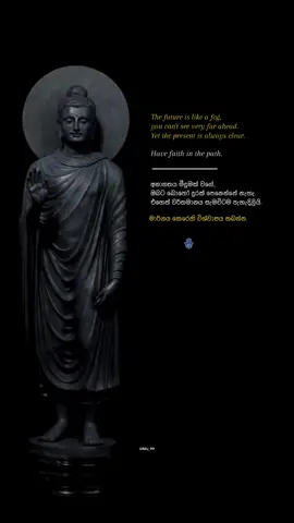 අනාගතය මීදුමක් වගේ, ඔබට බොහෝ ඉදිරිය පෙනෙන්නේ නැහැ. එහෙත් වර්තමානය සැමවිටම පැහැදිලියි. The future is like a fog, you can't see very far ahead. Yet the present is always clear. Have faith in the path. 🛣️🤍🪬 #foryoupage #foryou #fyp #fypシ #viral #trending #viralvideo #buddha 