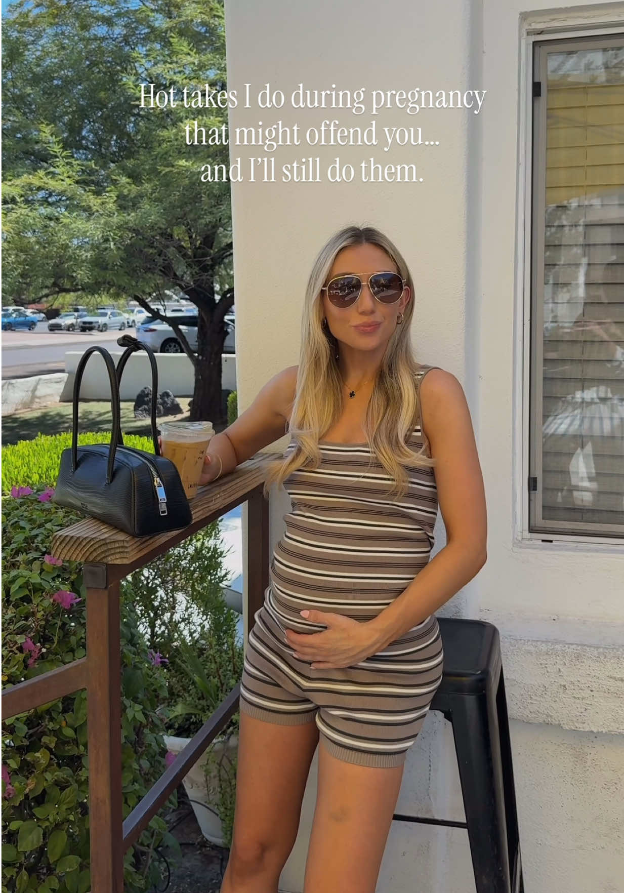 Yep, I don’t listen to the pregnancy police: * I drink all the caffeine (two a day usually)  * I work out HARD (lift heavy weights, work core, + run/hiit)  * I dye my hair with bleach + get nails done * I don’t put pressure on myself *whatsover* with breastfeeding  * I eat deli meat, runny eggs, salads  * I get the epidural asap - it’s not a badge of honor to not get one  * I overshare the bump - let it hang out Drop your most “taboo” pregnancy move below.👇 It’s a safe space here  #Pregnancy #PregnancyTaboos #UnfilteredMotherhood #HotTake #PregnancyRealness