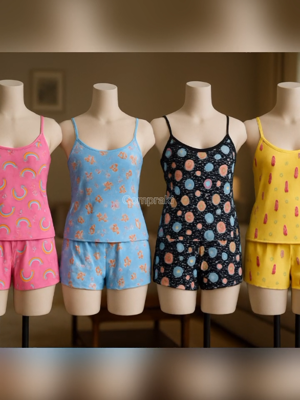 KIT COM 3 CONJUNTOS DE PIJAMAS #pijama #pijamas #feminino #conforto #dormir 