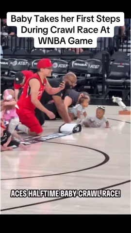 Cuteness Overloading!! The baby showing out #🥰 #crawlrace #WNBA #babyfirststeps #fyp