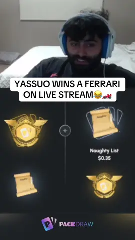 YASSUO WINS A FERRARI ON LIVE STREAM😂🏎️ #kickstreaming 