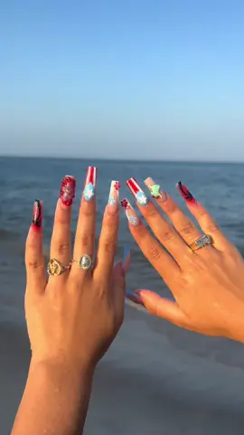 Puerto rico nails w/ original color flag🩵❤️🇵🇷 ( nailsby_llena on instagram) #fyp #foryou #puertorico #puertoriconails #viral 