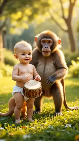 Cute Baby and Monkey Crazy Dance 🤣#fact_with_johi #viral #foryoypage #foryou #unitedstates #unitedkingdom #dontunderreviewmyvideo 