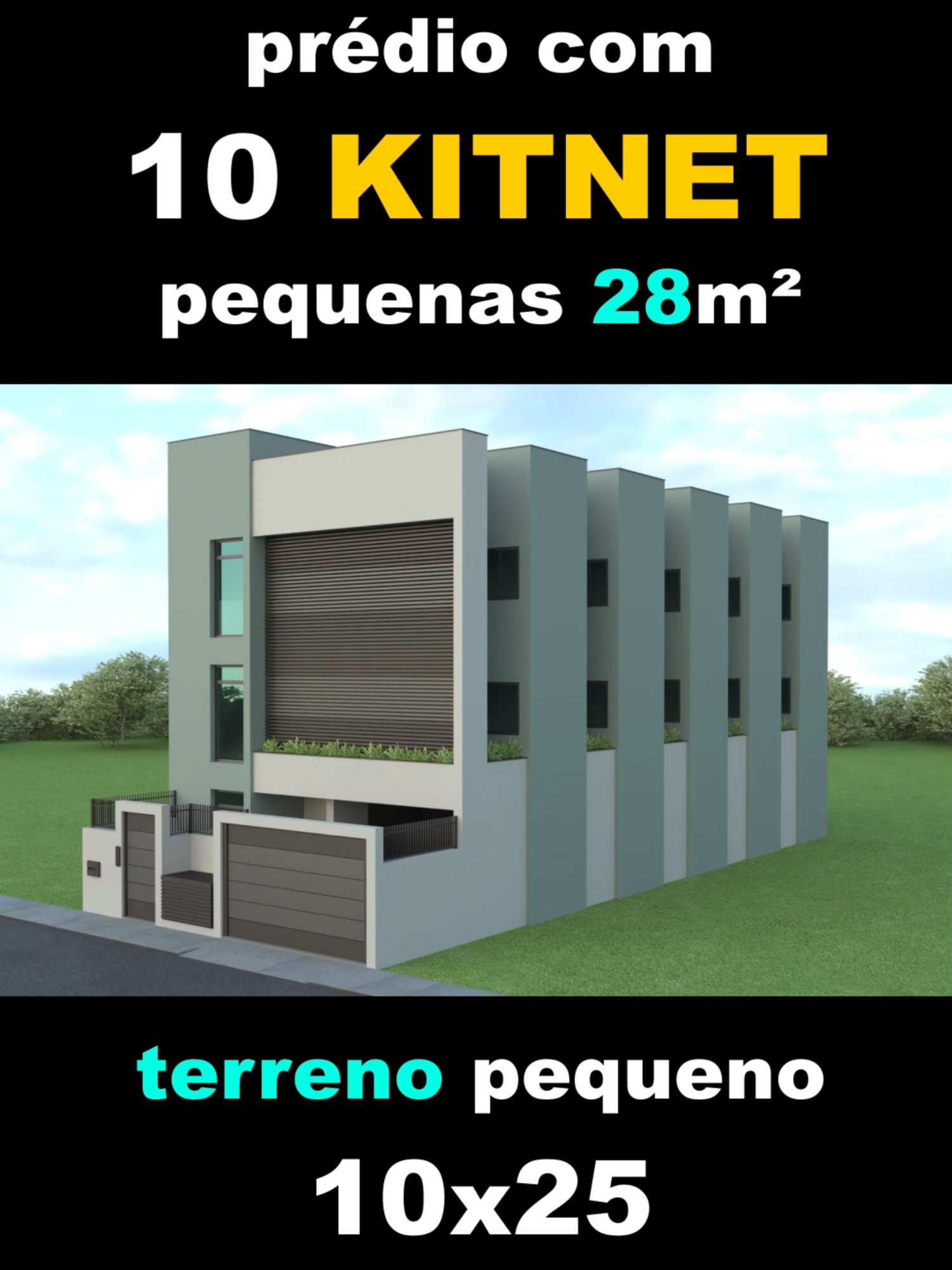 10 MIL por mês com KITNETS pequenas 28m² #arquitetura #construção #decoração #kitnet #investimentos