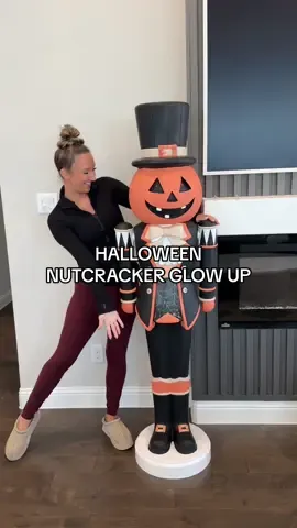 DIY pumpkin nutcracker glow-up✨🎃Stay until the end to see the final result!!! All supplies are in my ShopMy! What should we name him?! One of my favorite transformations yet! 🧡Save & share with someone who loves halloween! And head to @Mallory Lee Richardson page to see how she decorated hers! • Paints i used: * terra cotta paint in clay pot * black paint * craftsmart paint in coral (light orange) * craftsmart paint in Buff • • #DIYHalloween #falldecor #fallaesthetic #halloweendecor #halloweenporch #halloweenaesthetic #nutcracker #halloweenideas 