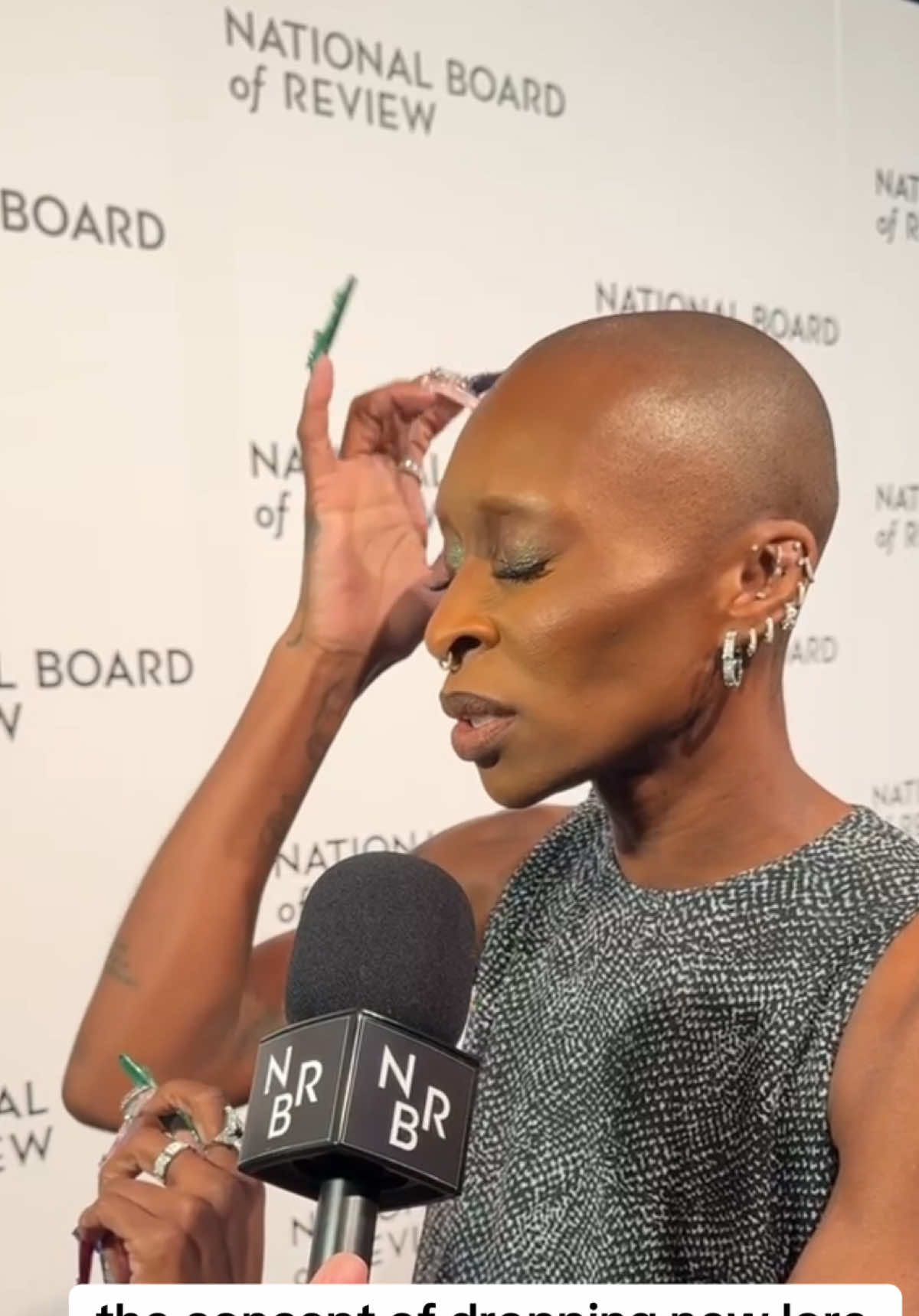 i asked her what movies from 2024 people need to go see and together we made herstory with the cynthia erivo tapping her head meme. @talia 